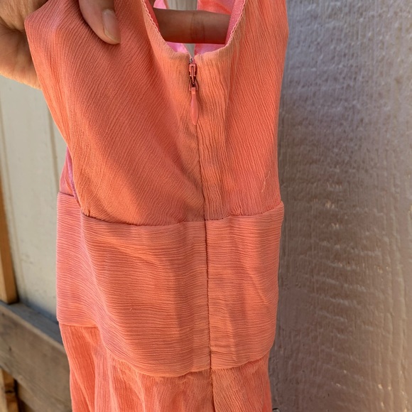 J. Crew vintage silk coral side zip fully lined flowy mid length dress - Picture 11 of 16